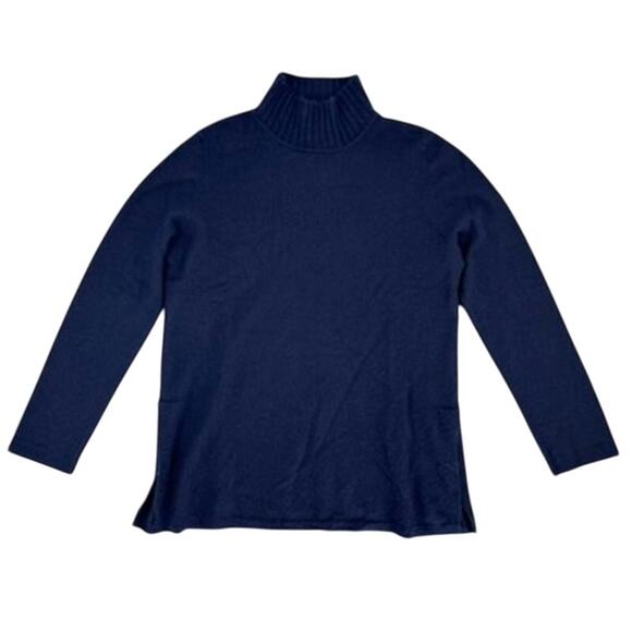 Vince Cashmere Sweater XL Navy Blue Mock Neck